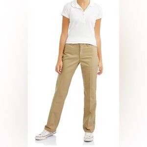NEW - Real School Juniors' Flat Front Low Rise School Uniform Pant. Size 1/2